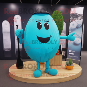 Cyan Squash maskot kostume...