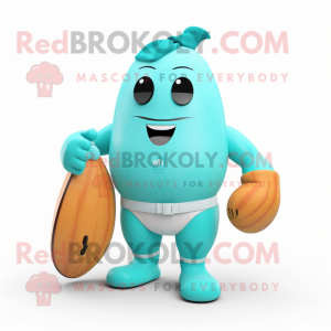 Cyan Squash maskot kostume...