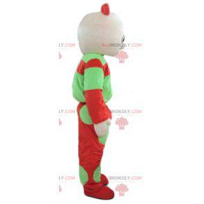 Green and red baby doll mascot - Redbrokoly.com