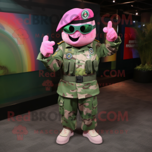 Roze groene baret mascotte...