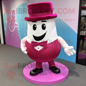 Magenta Wedding Cake mascot costume character dressed with a Joggers and Bow ties