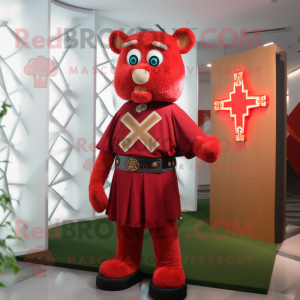 Roter Maskottchen Kostüm...