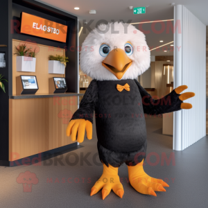 Peach Haast'S Eagle mascot costume character dressed with a Bodysuit and Clutch bags