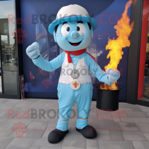 Sky Blue Fire Eater maskot...