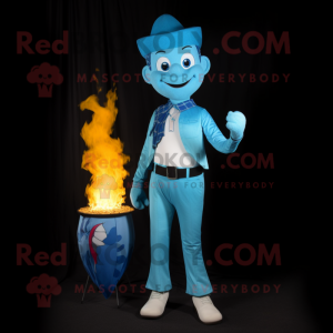 Sky Blue Fire Eater maskot...