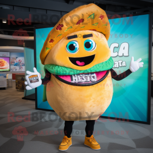 nan Tacos mascot costume character dressed with a Bikini and Rings