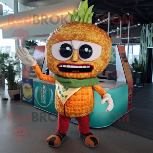 nan Tacos mascot costume character dressed with a Bikini and Rings