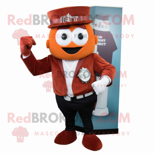 Rust Ice mascot costume character dressed with a Blazer and Bracelet watches