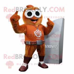 Rust Ice mascot costume character dressed with a Blazer and Bracelet watches