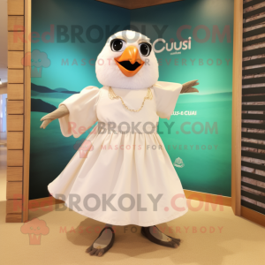 Cream Gull maskot kostume...