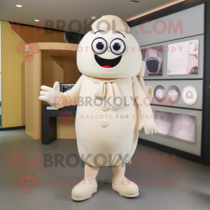 Cream Pho mascot costume character dressed with a Leggings and Cufflinks