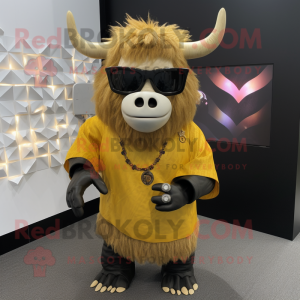 Gold Yak mascotte kostuum...