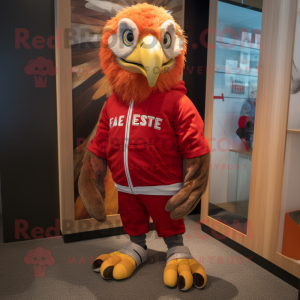 Red Haast'S Eagle mascot costume character dressed with a Joggers and Anklets