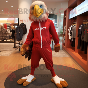 Red Haast'S Eagle mascot costume character dressed with a Joggers and Anklets