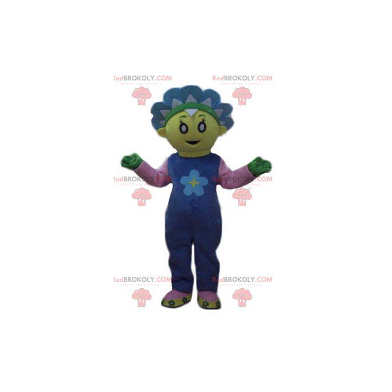 Mascotte bel fiore giallo e blu carino e colorato - Mascotte bel fiore giallo e blu carino e colorato -