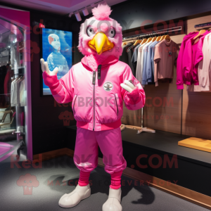 Pink Hens mascotte kostuum...