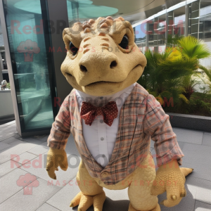 Tan Ankylosaurus maskot...