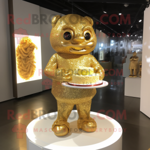 Guld bryllupskage maskot...