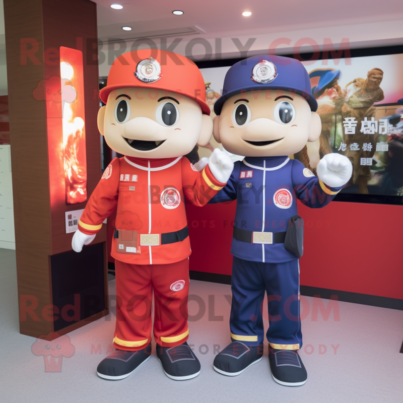 nan Fire Fighter mascot costume character dressed with a Polo Tee and Cummerbunds nan Fire Fighter mascot costume character dressed with a Polo Tee and Cummerbunds