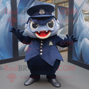 Navy Piranha maskot kostume...