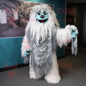 nan Yeti mascot costume character dressed with a Shift Dress and Scarves