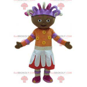 African girl mascot in colorful outfit - Redbrokoly.com