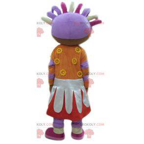 African girl mascot in colorful outfit - Redbrokoly.com