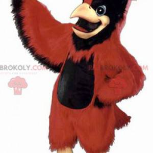 Meget majestætisk rød og sort fuglemaskot - Redbrokoly.com