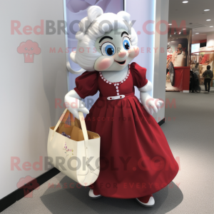 nan But mascot costume character dressed with a Ball Gown and Tote bags
