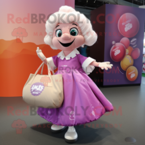 nan But mascot costume character dressed with a Ball Gown and Tote bags