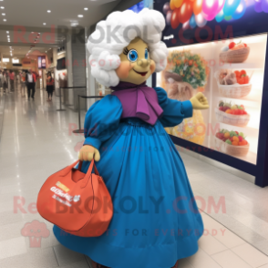 nan But mascot costume character dressed with a Ball Gown and Tote bags