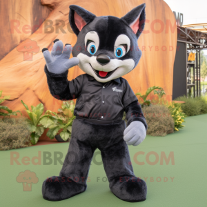 Black Fox maskot kostume...