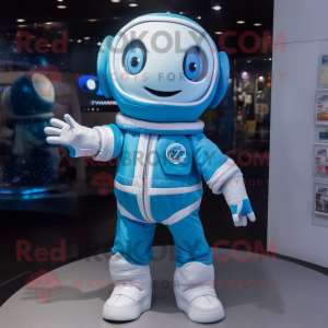 Himmelblå Astronaut maskot...