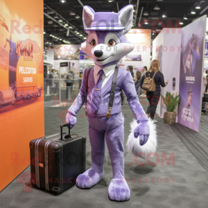 Lavender Fox maskot kostym...
