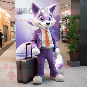 Lavendel Fox maskot drakt...