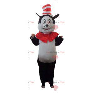 Big black and white cat mascot with a hat - Redbrokoly.com