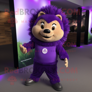 Purple Hedgehog maskot...