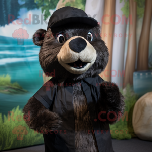 Black Beaver maskot kostym...