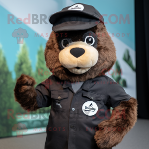 Black Beaver maskot kostym...