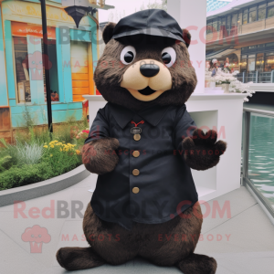 Black Beaver maskot kostym...