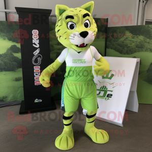 Lime Green Bobcat mascotte...