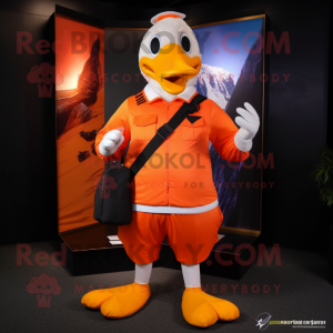 Orange Geese maskot drakt...