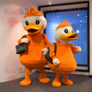 Orange Gæs maskot kostume...