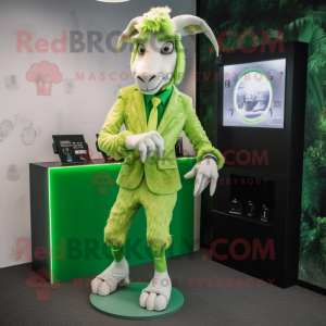 Lime Green Goat mascotte...