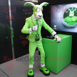 Lime Green Goat mascotte...