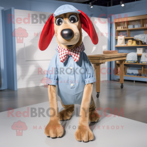 nan Hot Dogs mascot costume character dressed with a Chambray Shirt and Bow ties