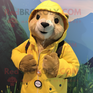 Yellow Otter maskot kostyme...