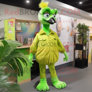 Lime Green Emu mascotte...