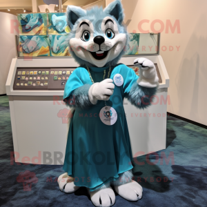 Cyan Say Wolf maskot...