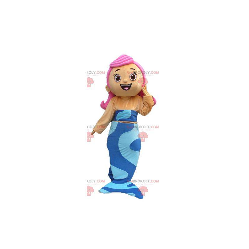 Mascot pretty blue mermaid with pink hair - Redbrokoly.com Mascot pretty blue mermaid with pink hair - Redbrokoly.com
